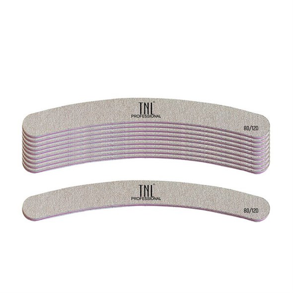 Пилка TNL бумеранг серая высок. кач. 80/120 (10шт) - фото 36429