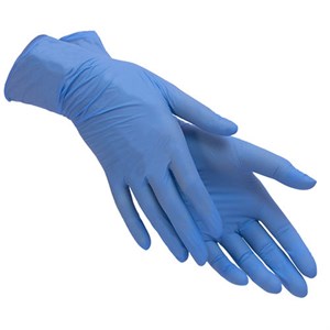 Перчатки нитриловые размер L, голубые 1 пара