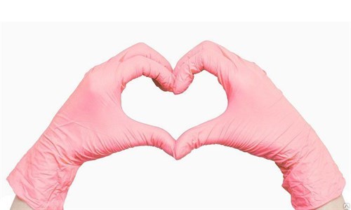Перчатки нитриловые размер M, розовые 1 пара