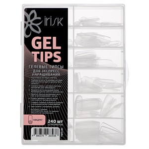 Гелевые типсы для экспресс наращивания Gel Tips Квадрат, 240 шт